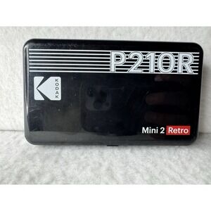 Kodak Mini 2 Retro P210R 2.1x3.4 Portable Photo Printer Black Tested Works